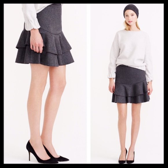 J. Crew Flounce skirt in bonded wool - Picture 7 of 8